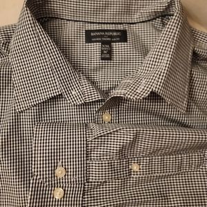 Mens Banana Republic XXL Non-iron Dress Shirt Long Sleeve Slim Fit